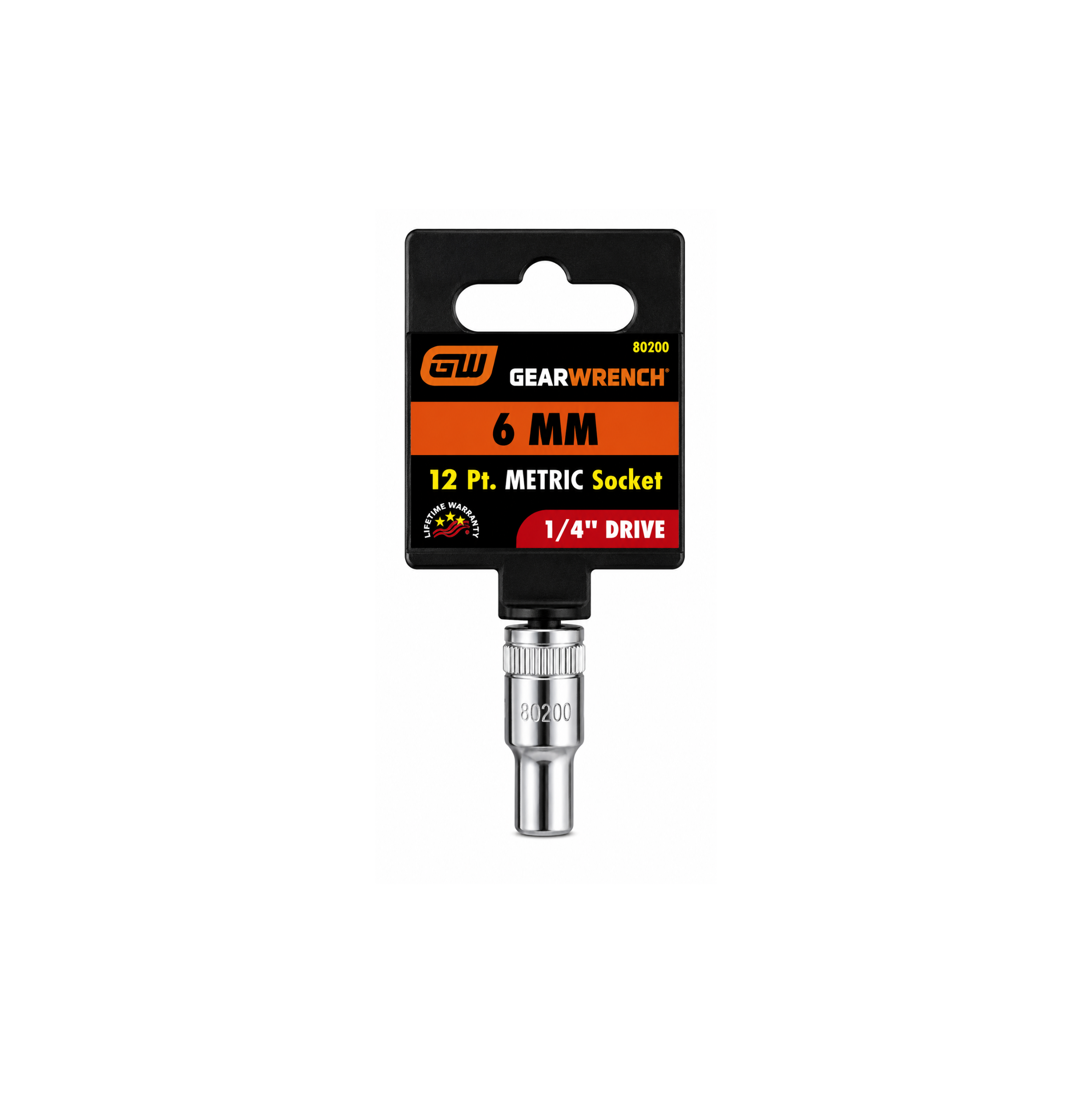 GEARWRENCH 6mm Metric Socket, 12-Point, 1/4" Drive (Model 80200)