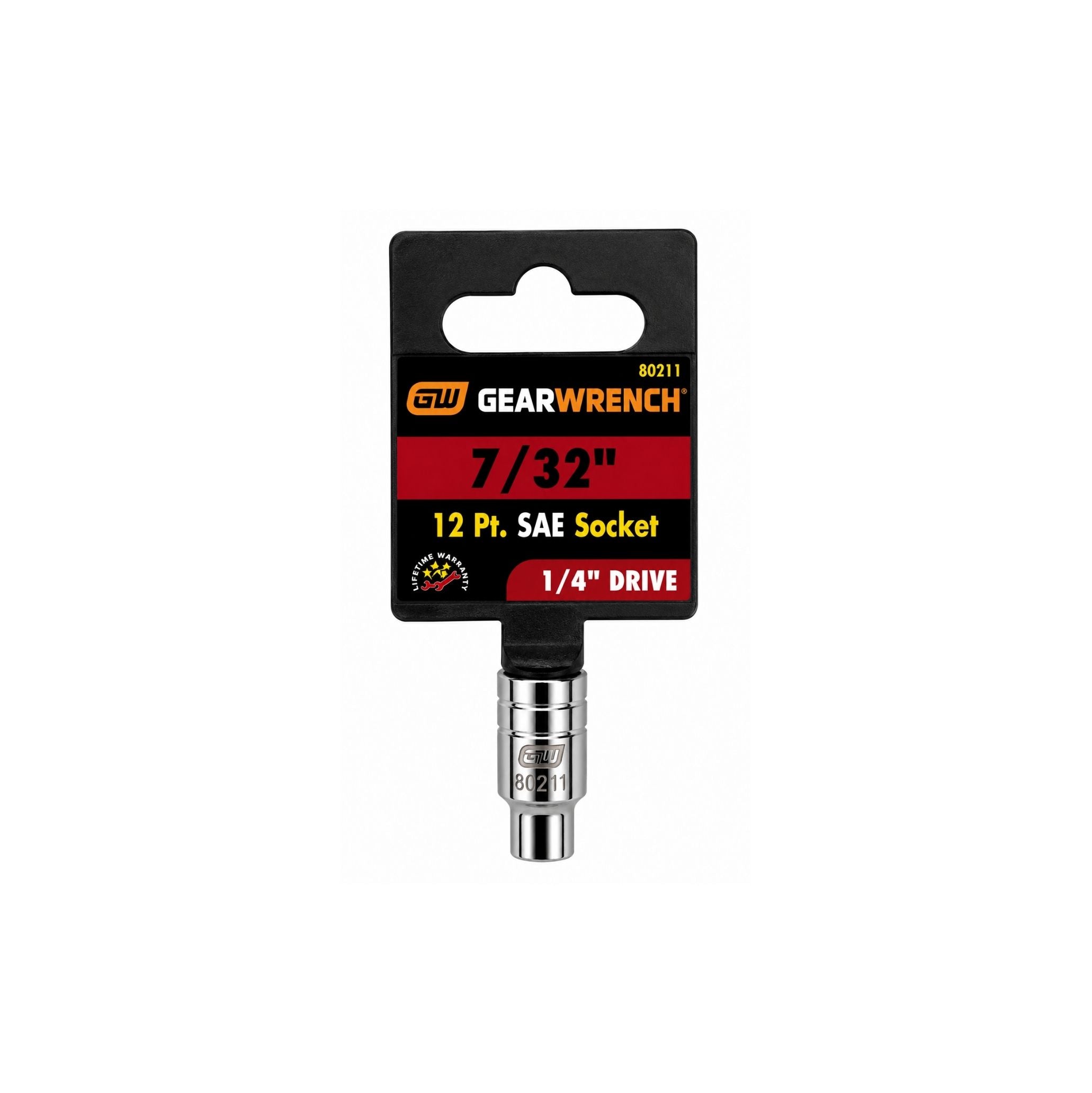 GEARWRENCH 7/32" SAE Socket, 12-Point, 1/4" Drive (Model 80211)