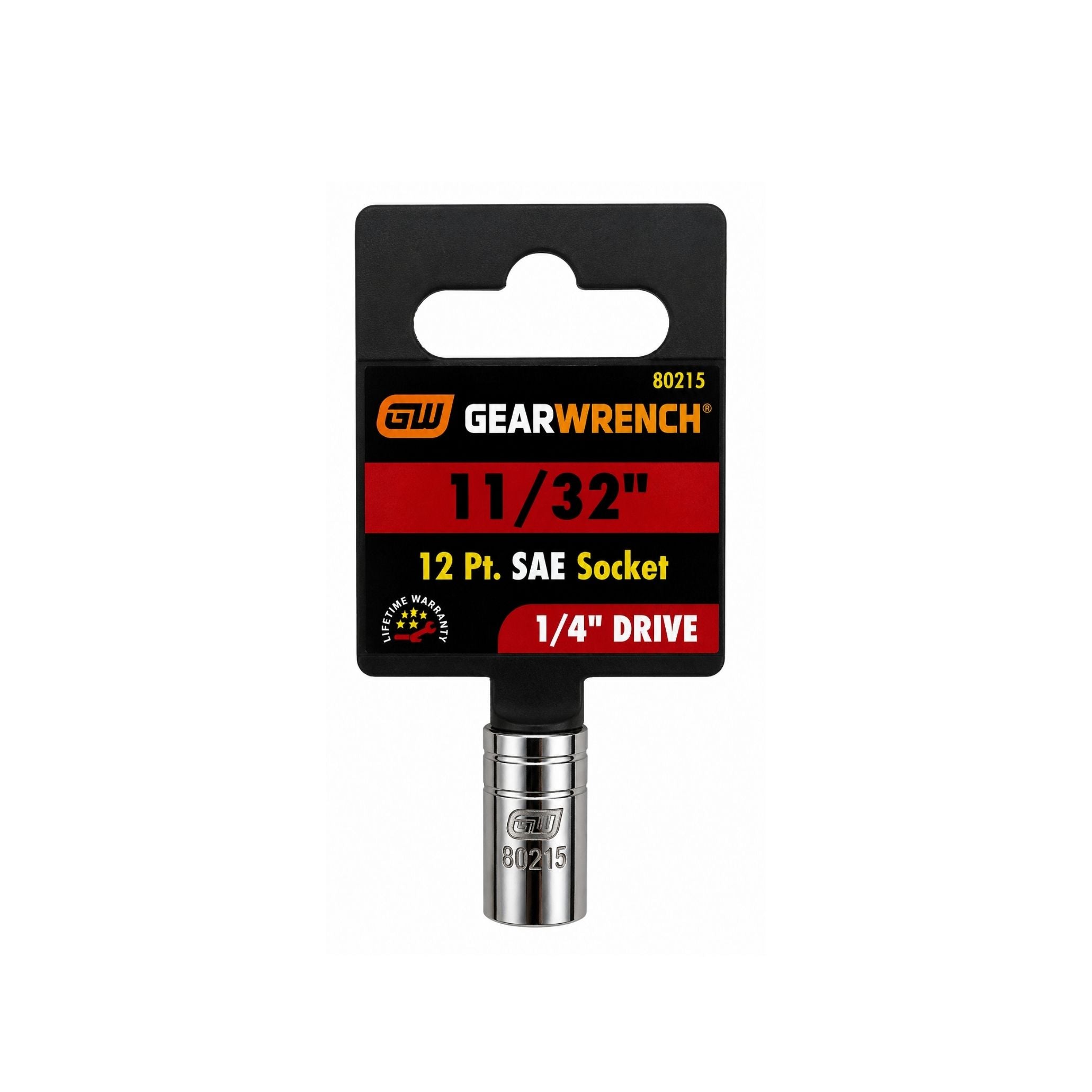GEARWRENCH 11/32" SAE Socket, 12-Point, 1/4" Drive (Model 80215)