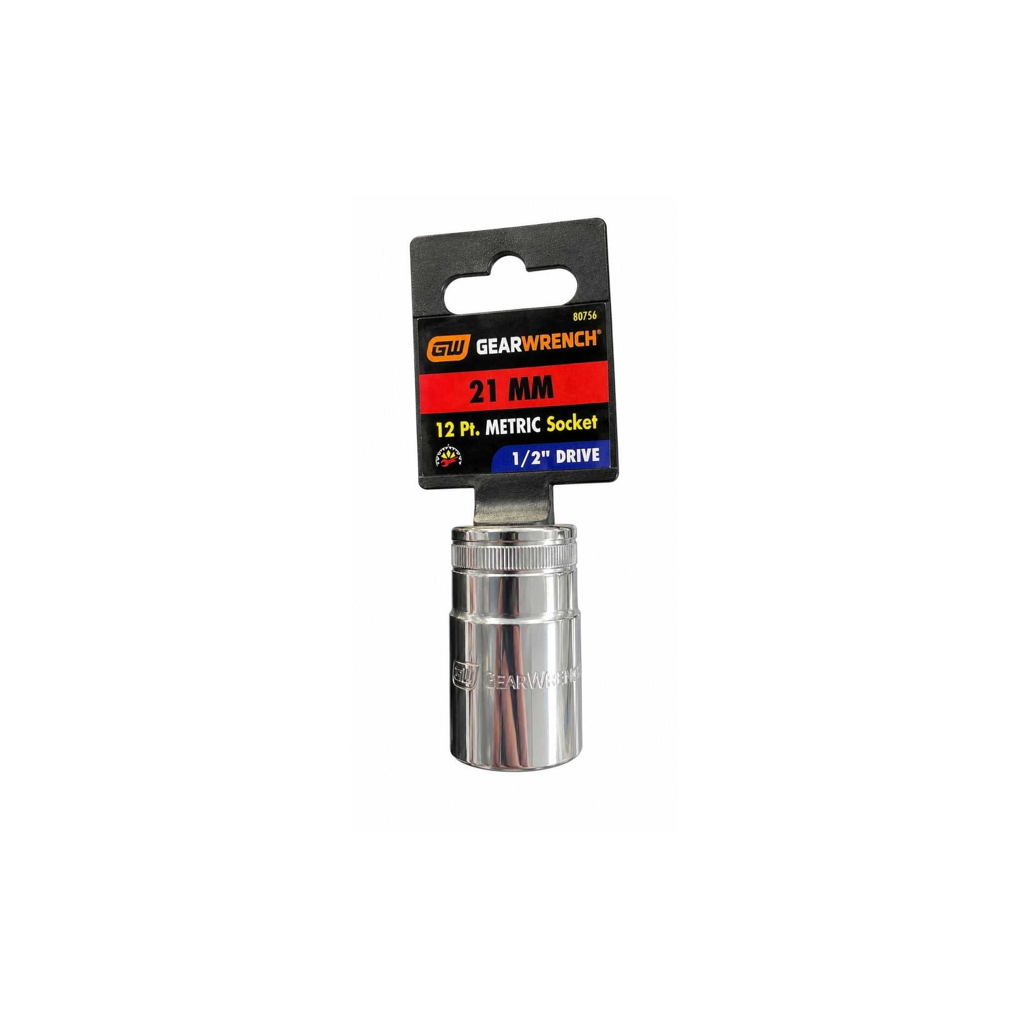 GEARWRENCH 21mm Metric Socket, 12-Point, 1/2" Drive (Model 80756)