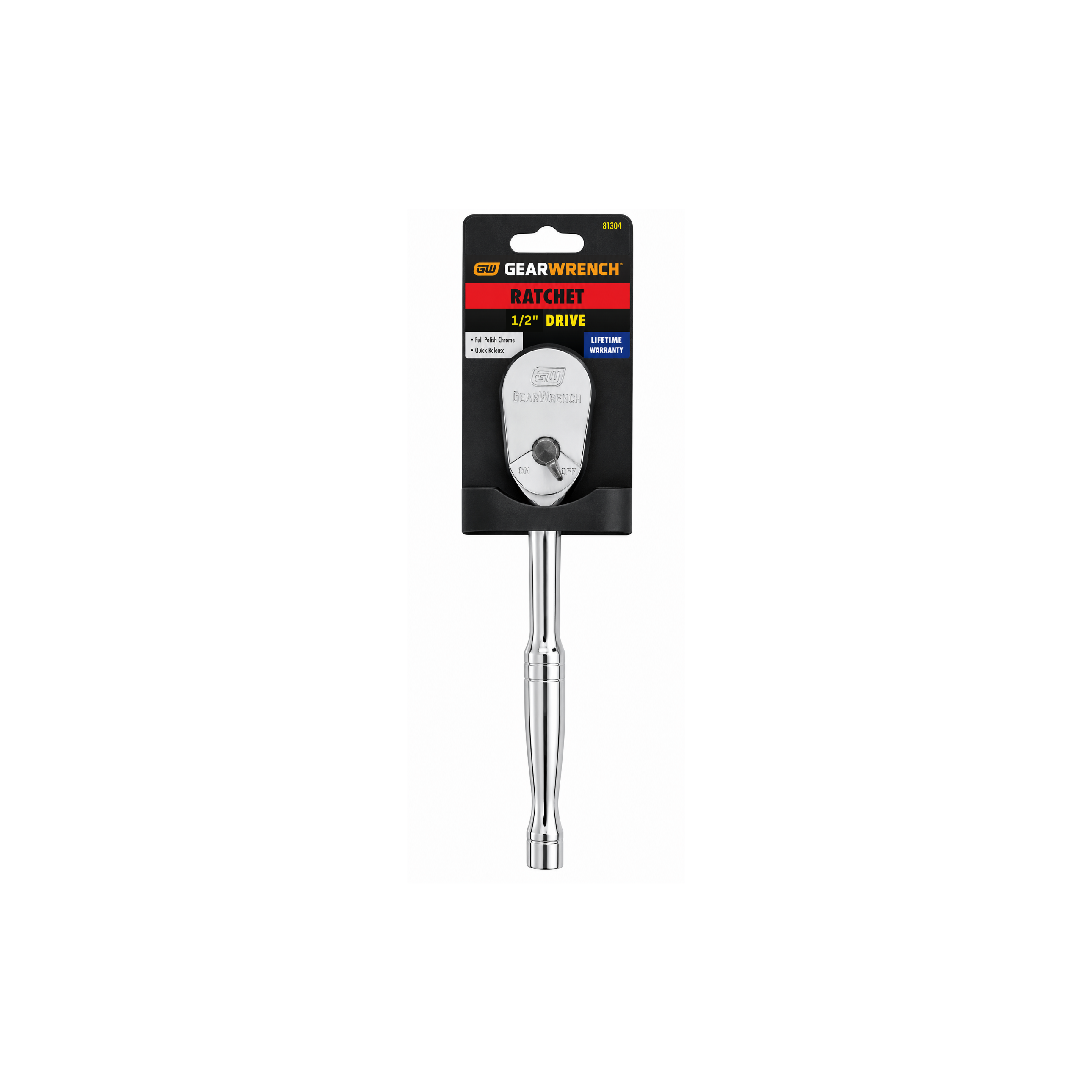 GEARWRENCH 1/2" Drive Full Polish Teardrop Ratchet (Model 81304)