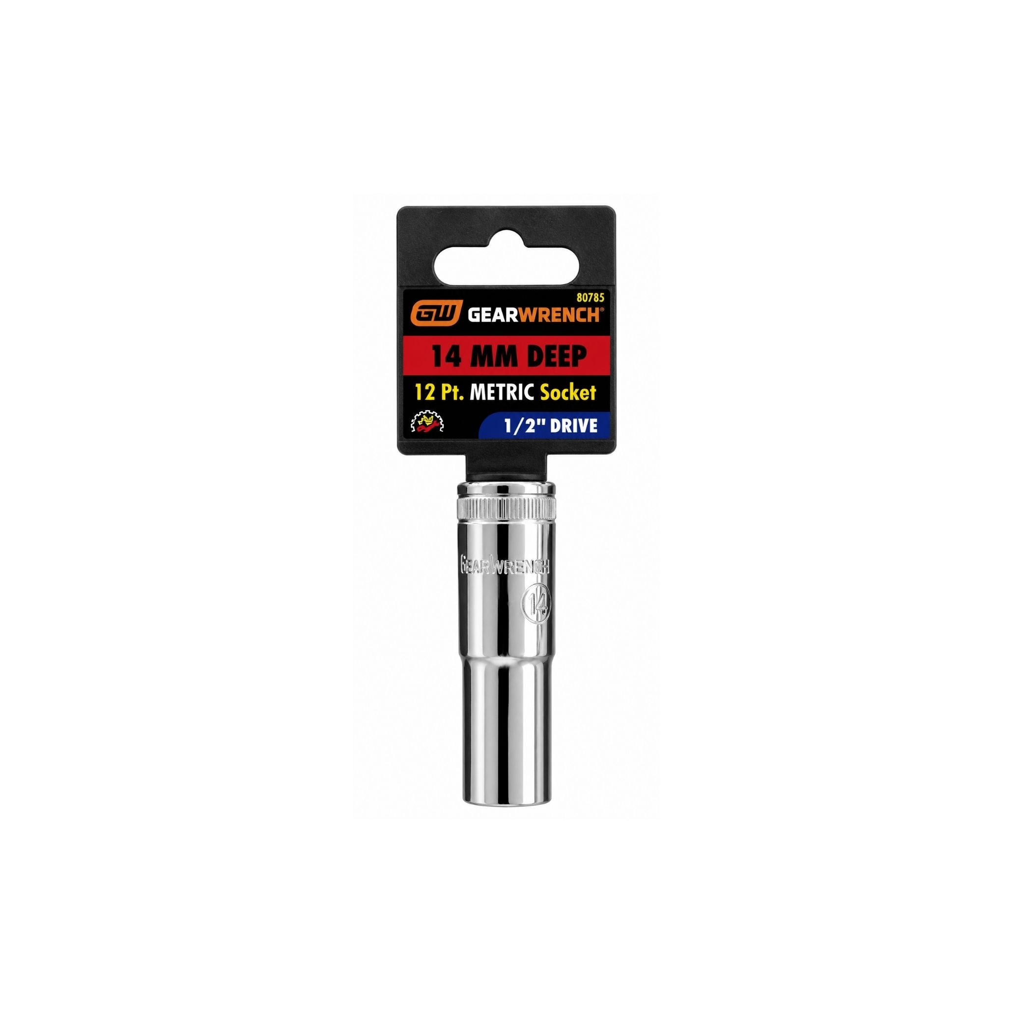 GEARWRENCH 14mm Deep Metric Socket, 12-Point, 1/2" Drive (Model 80785)