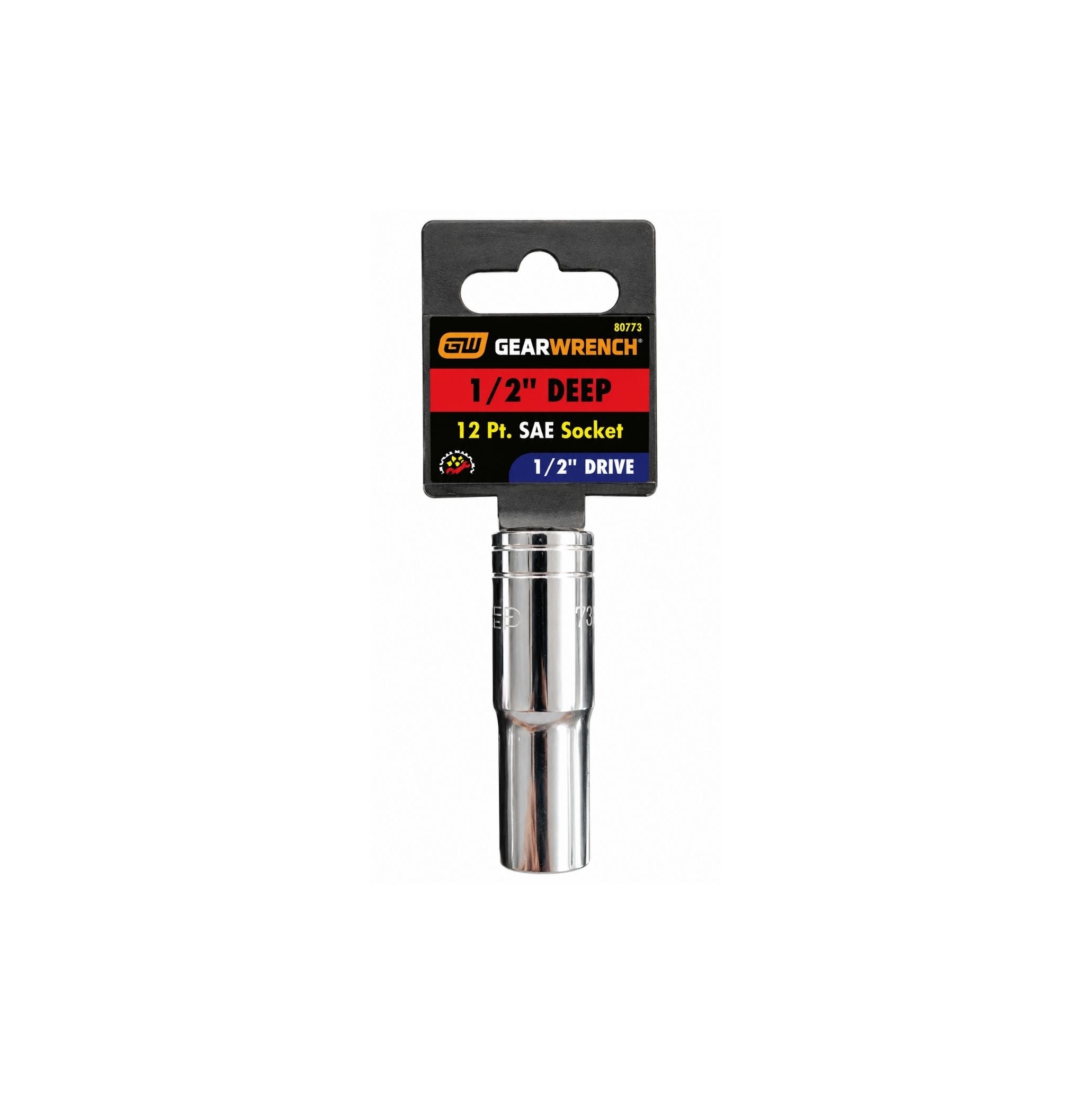 GEARWRENCH 1/2" Deep SAE Socket, 12-Point, 1/2" Drive (Model 80773)