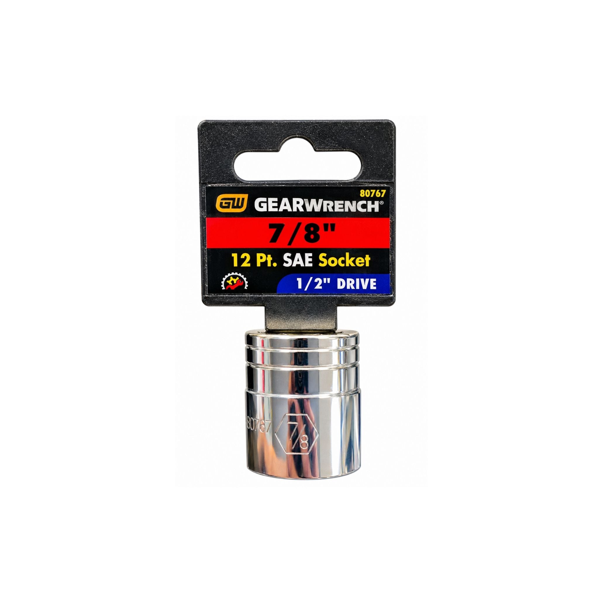 GEARWRENCH 7/8" SAE Socket, 12-Point, 1/2" Drive (Model 80767)