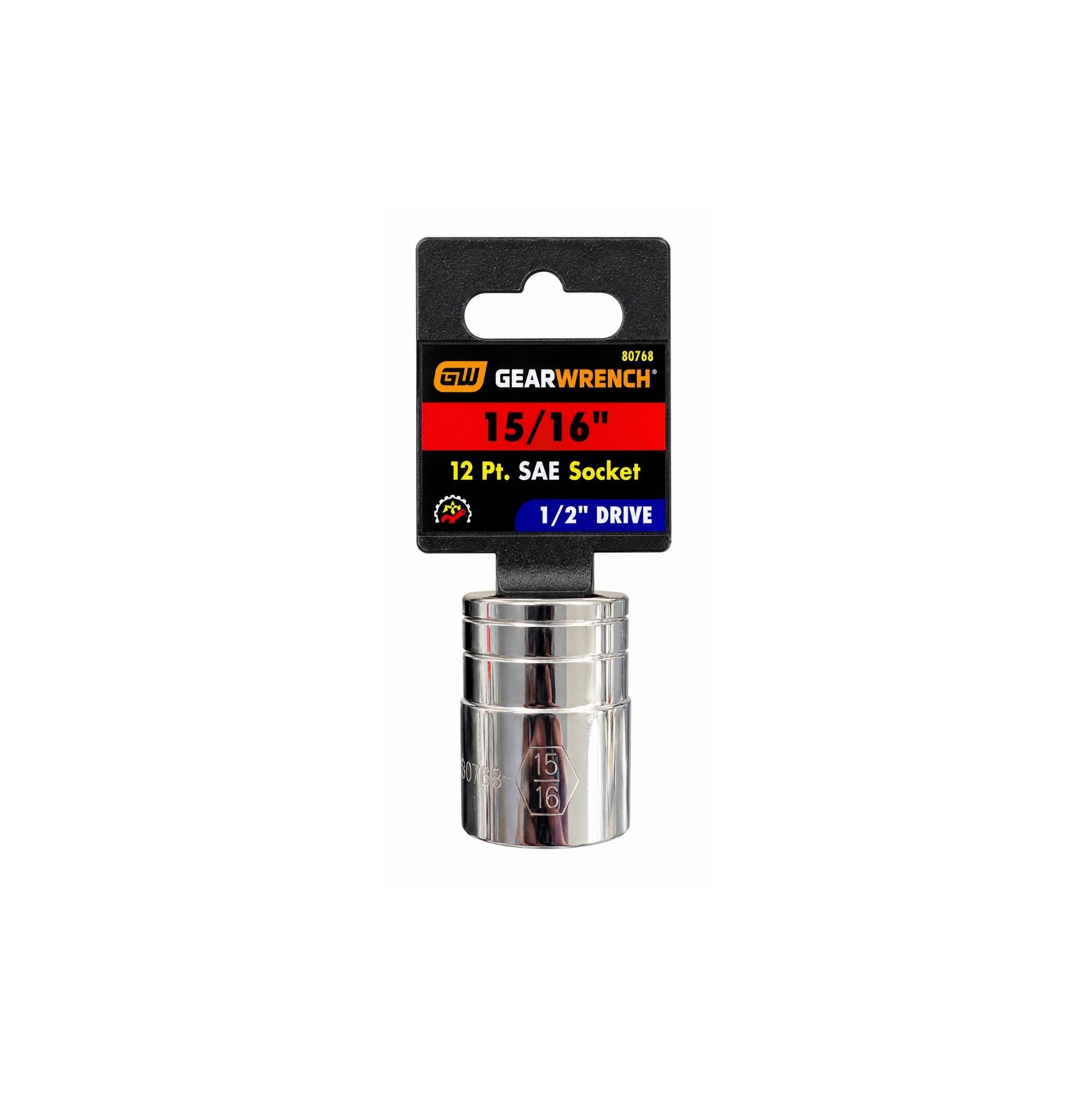 GEARWRENCH 15/16" SAE Socket, 12-Point, 1/2" Drive (Model 80768)