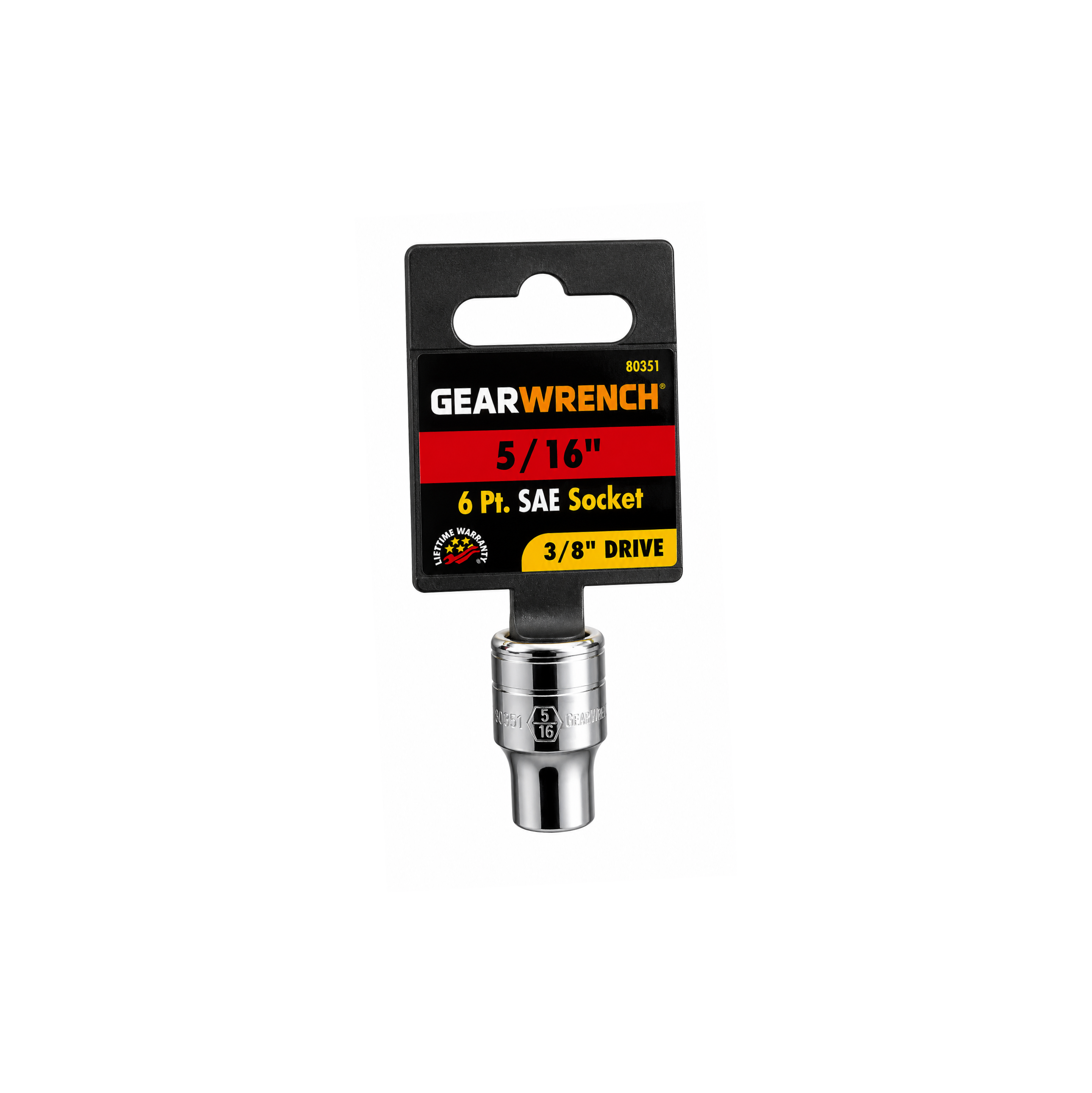 GEARWRENCH 5/16" 6-Point SAE Socket, 3/8" Drive (Model 80351)