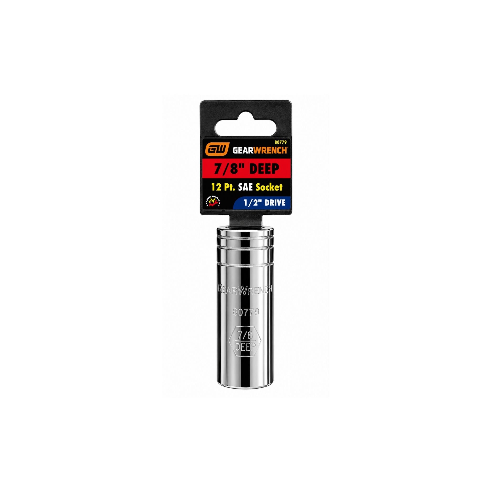 GEARWRENCH 7/8" Deep SAE Socket, 12-Point, 1/2" Drive (Model 80779)