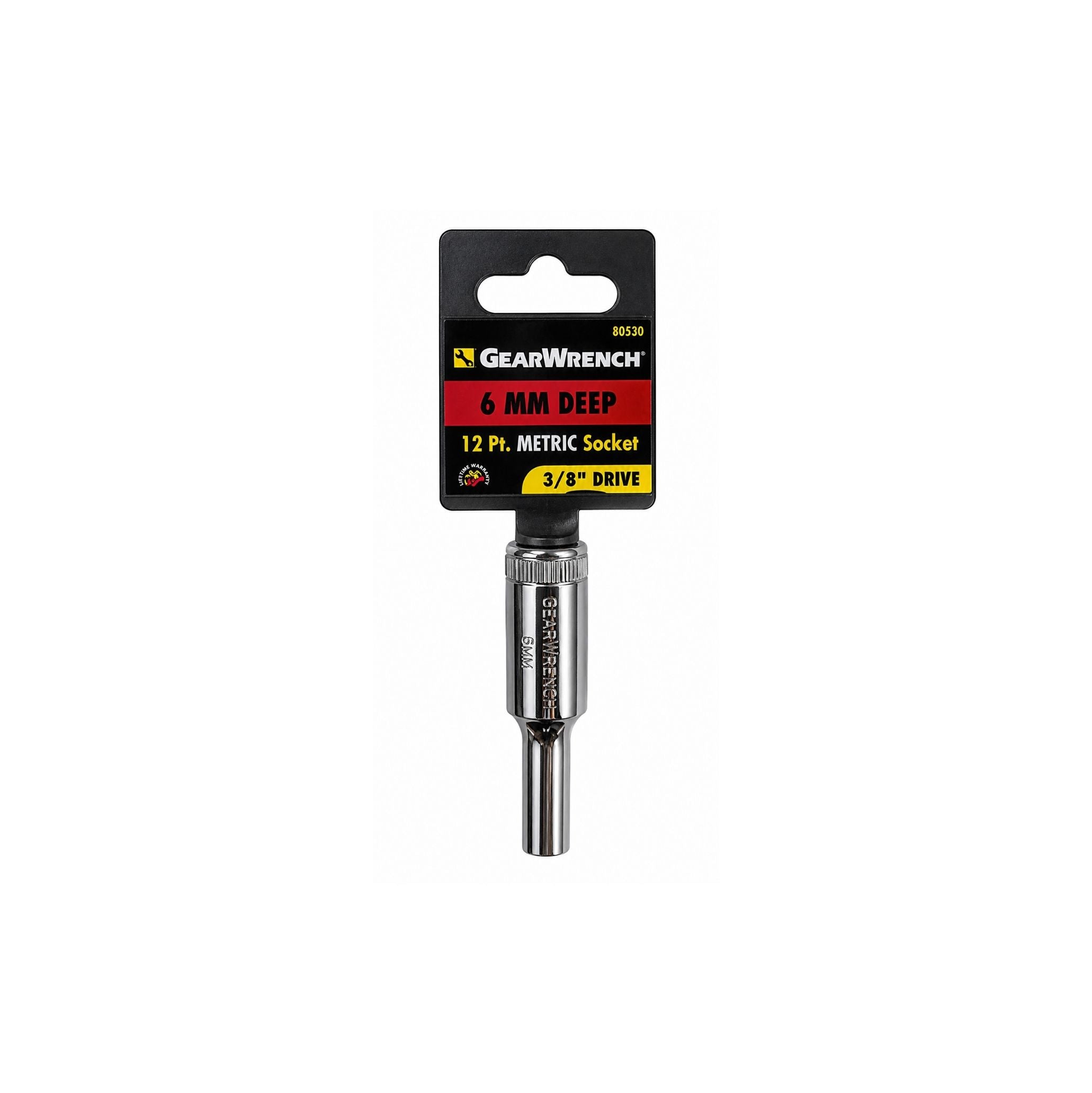 GEARWRENCH 6mm Deep 12-Point Metric Socket, 3/8" Drive (Model 80550)