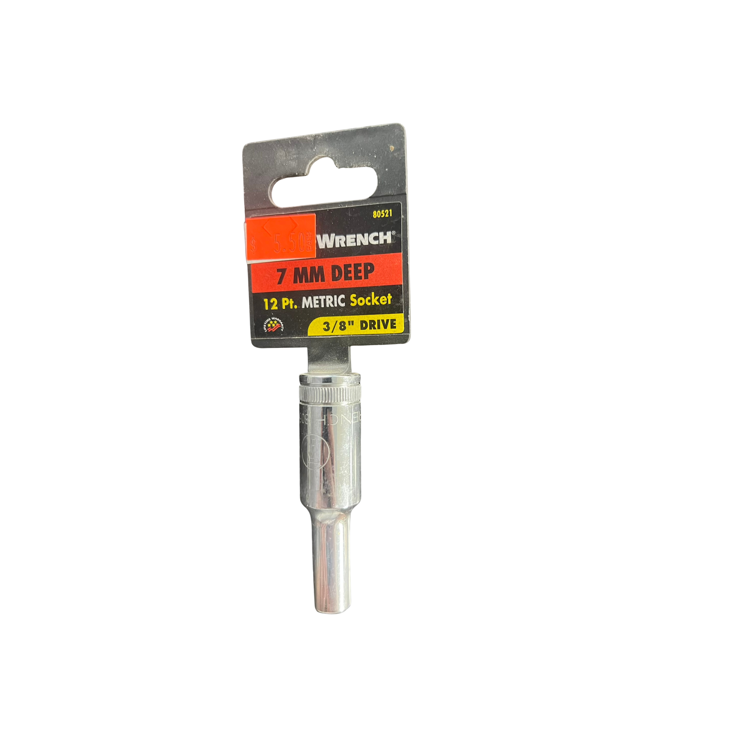 GEARWRENCH 7mm Deep Metric Socket, 12-Point, 3/8" Drive (Model 80521)