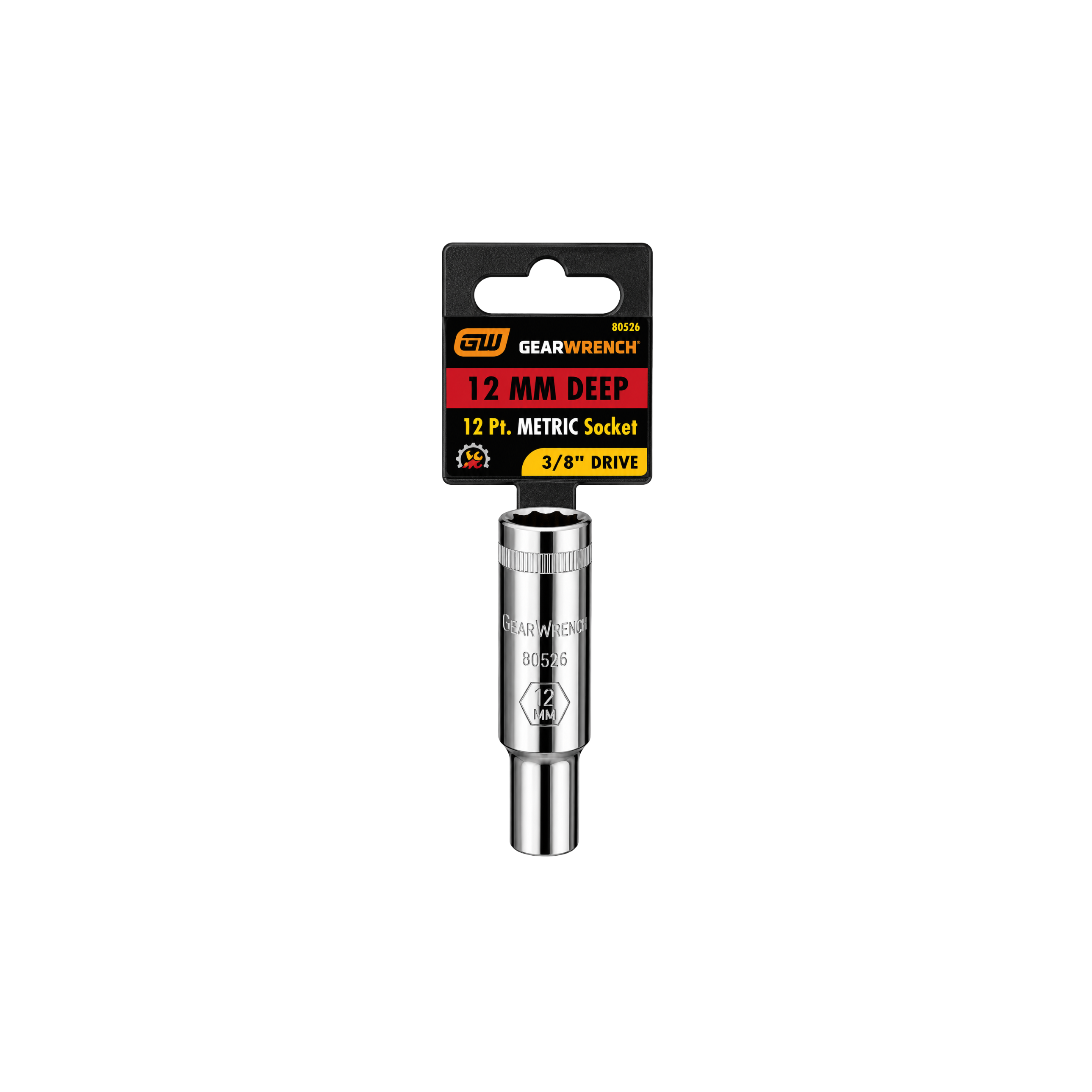 GEARWRENCH 12mm Deep Metric Socket, 12-Point, 3/8" Drive (Model 80526)