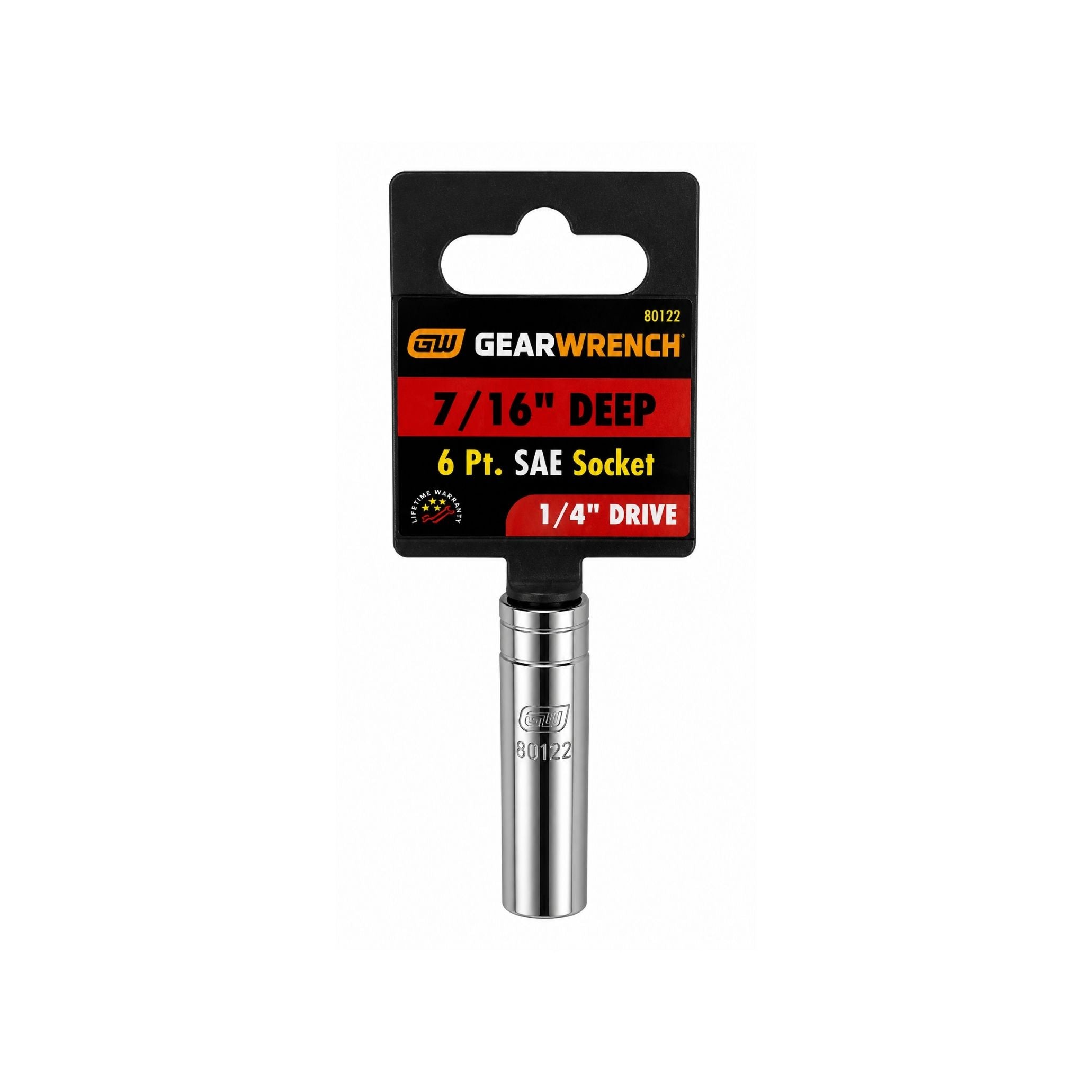 GEARWRENCH 3/8" Deep SAE Socket, 12-Point, 1/4" Drive (Model 80226)