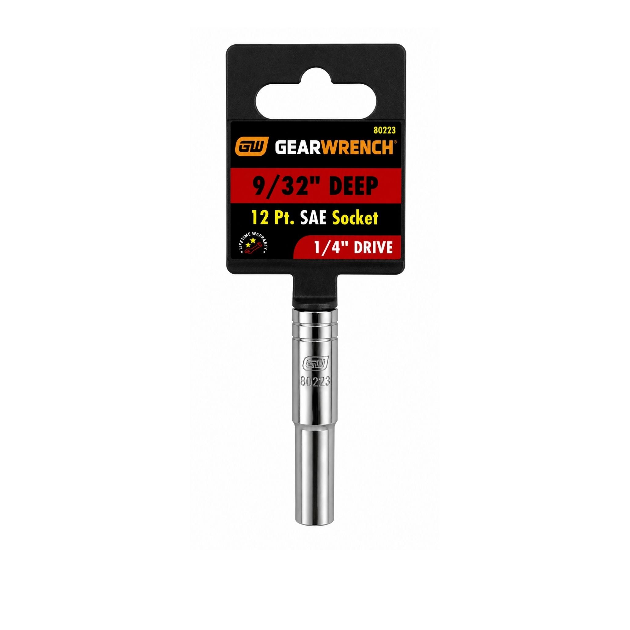 GEARWRENCH 9/32" Deep SAE Socket, 12-Point, 1/4" Drive (Model 80223)